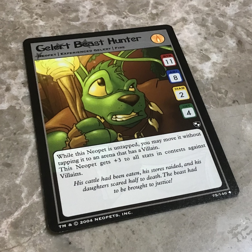 EXTREMELY RARE!!! MINT CONDITION Gelert Beast Hunter Card